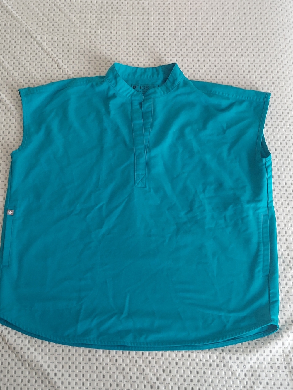 Women's Turquoise Sleeveless FiGS Scrub Top